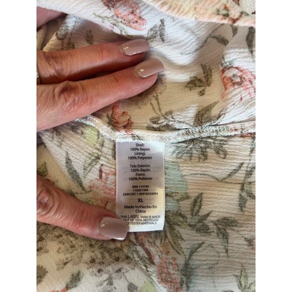 Frye Button Down Floral Midi Dress XL Cottage Core Prairie Folk Garden Pattern - Picture 6 of 12